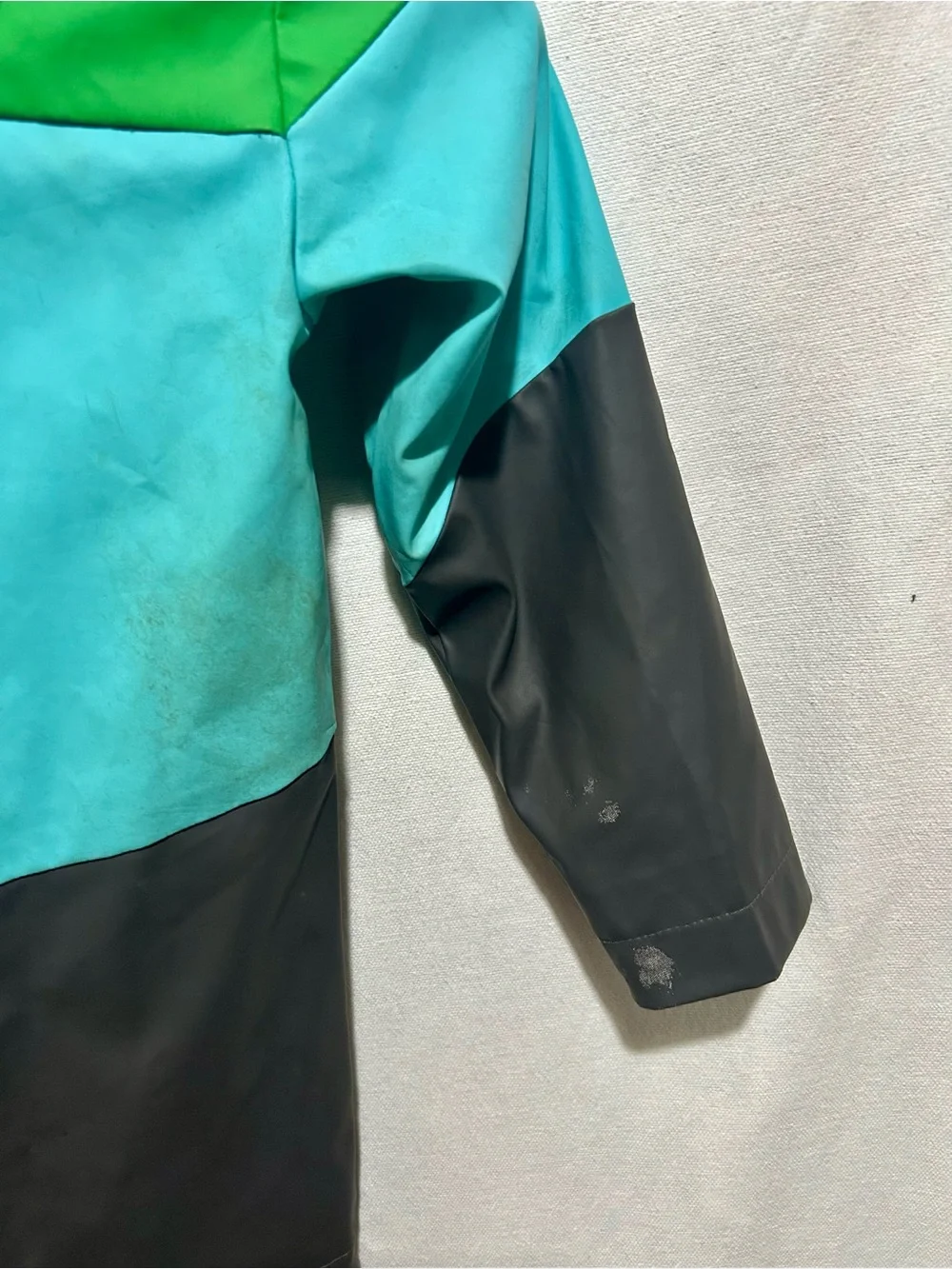 Cat & Jack Toddler Colorblock Rain Jacket Green Blue Black Hooded 5T